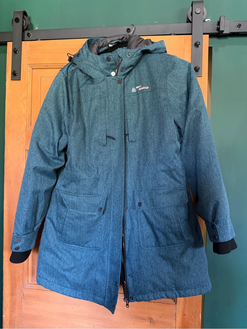 Outdoor Mountain women Teal Hooded Parka Jacket